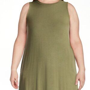 NWT Time and Tru Women's Sleeveless Knit Swing Dress Size L